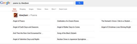 Google generated list of poems by Aberjhani