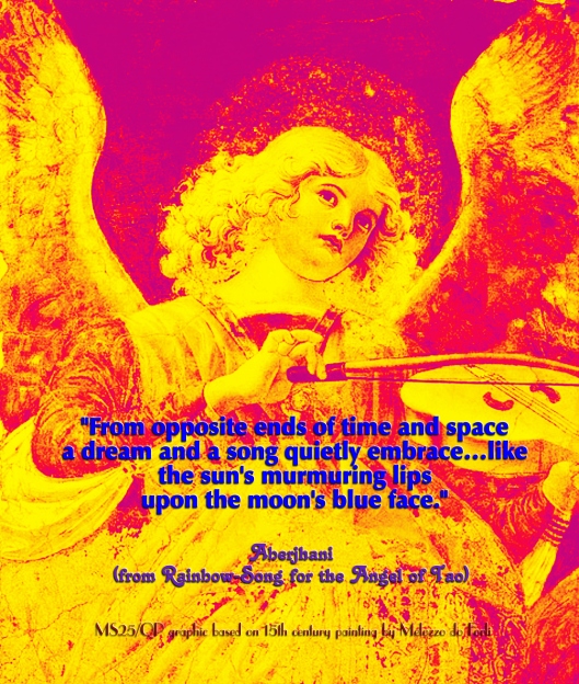 MS25 QP Aberjhani quote graphic based on 15th century painting by Melozzo do Forli